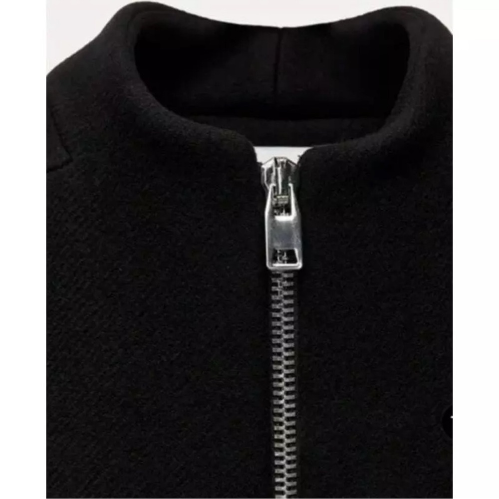 ZARA • Black Manteca Wool Bomber Jacket Coat Made In Italy - Picture 9 of 11